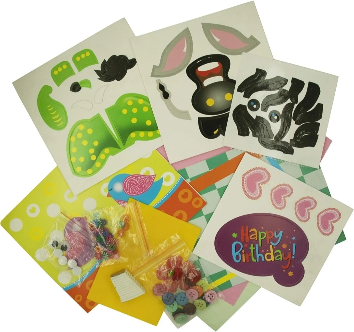 PecoToys 4-in-1 Craft Box | Paper Puppets + Cards + Candy Sticks + Quilled Animals | DIY Art Kit Ages 5+