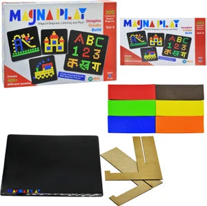 PecoToys Magna Play Magnetic Kit | 300 Magnets | 400+ Puzzles | Brain Development Toy for Kids Age 3+