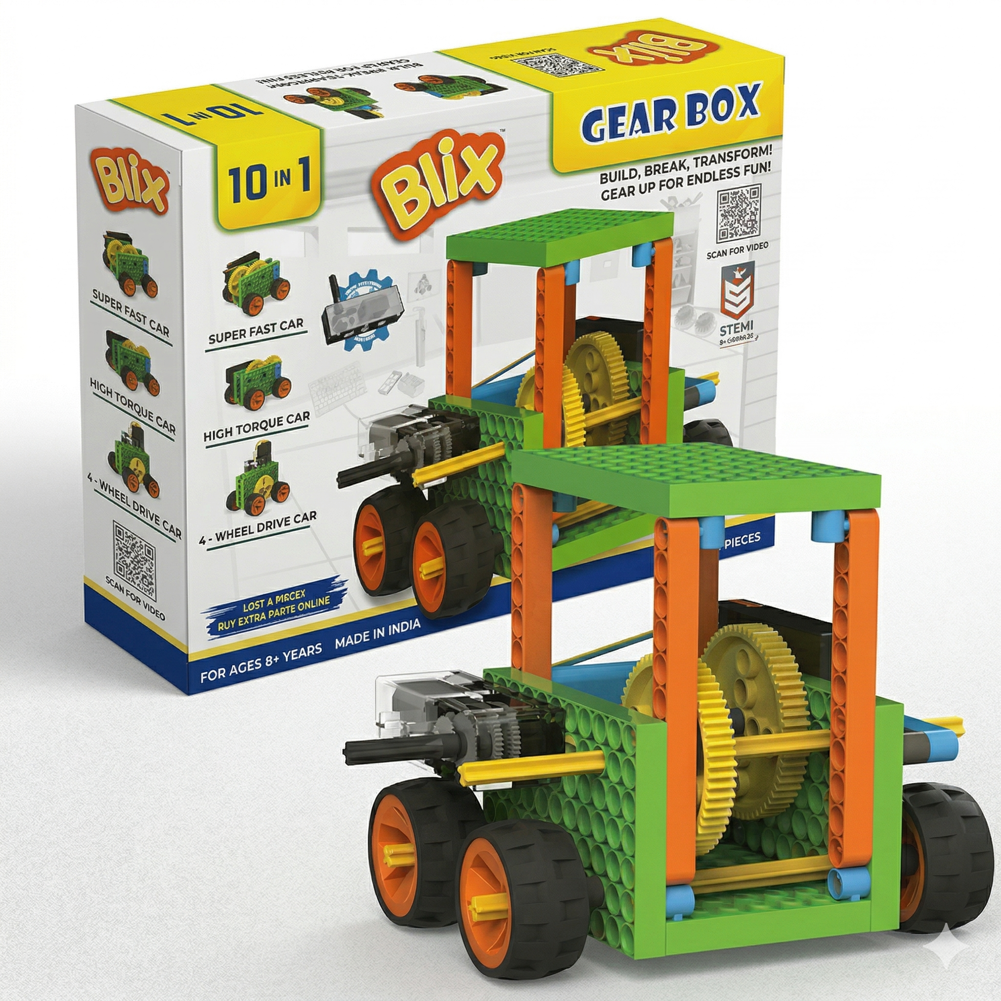 PecoToys Blix Gear Box 10-in-1 STEM Building Kit