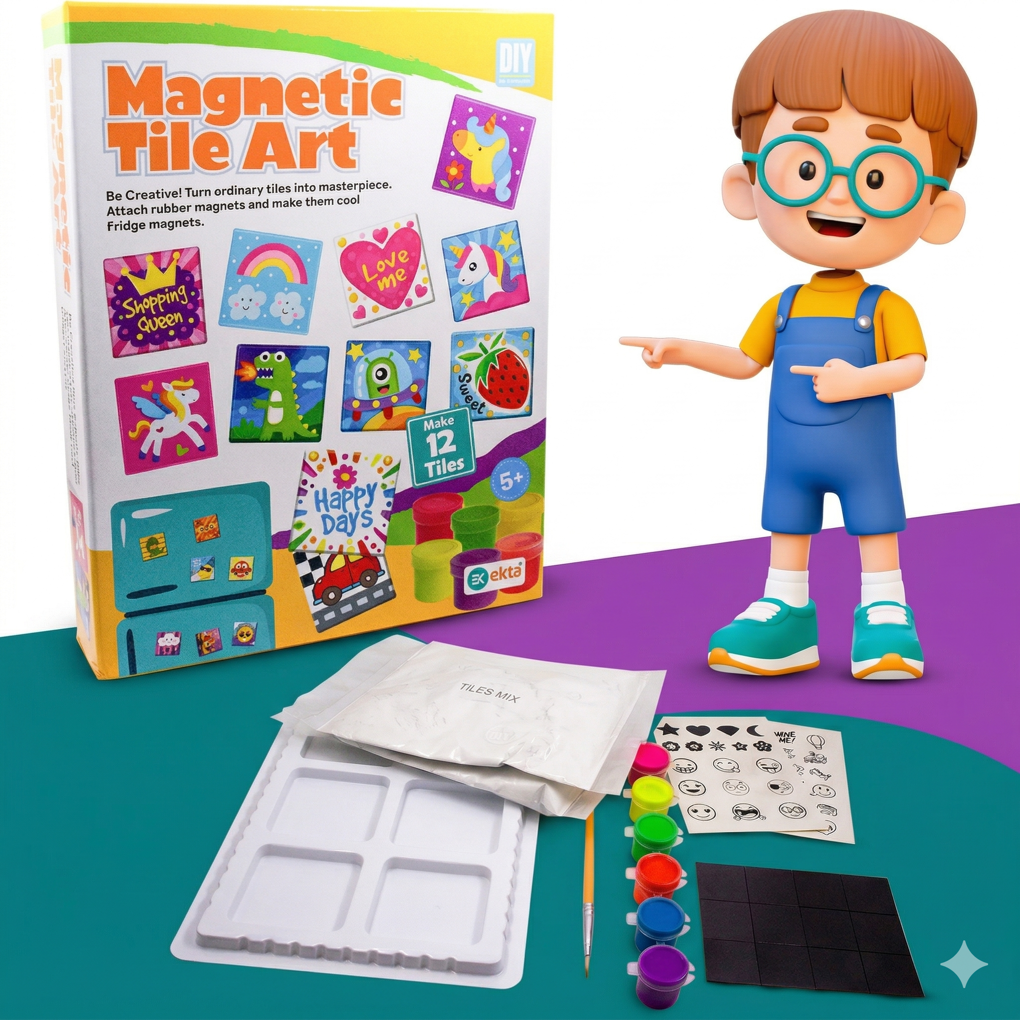 PecoToys Magnetic Tile Art Kit