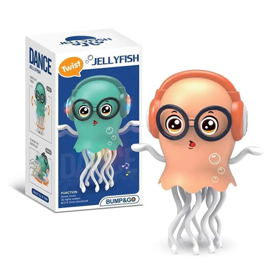 Dancing Jellyfish Toy for Kids with Music, LED Lights & 360ยฐ Bump-and-Go Action โ Battery Operated Cartoon Jellyfish Robot Play Kitchen Accessories,(Dancing Jellyfish)