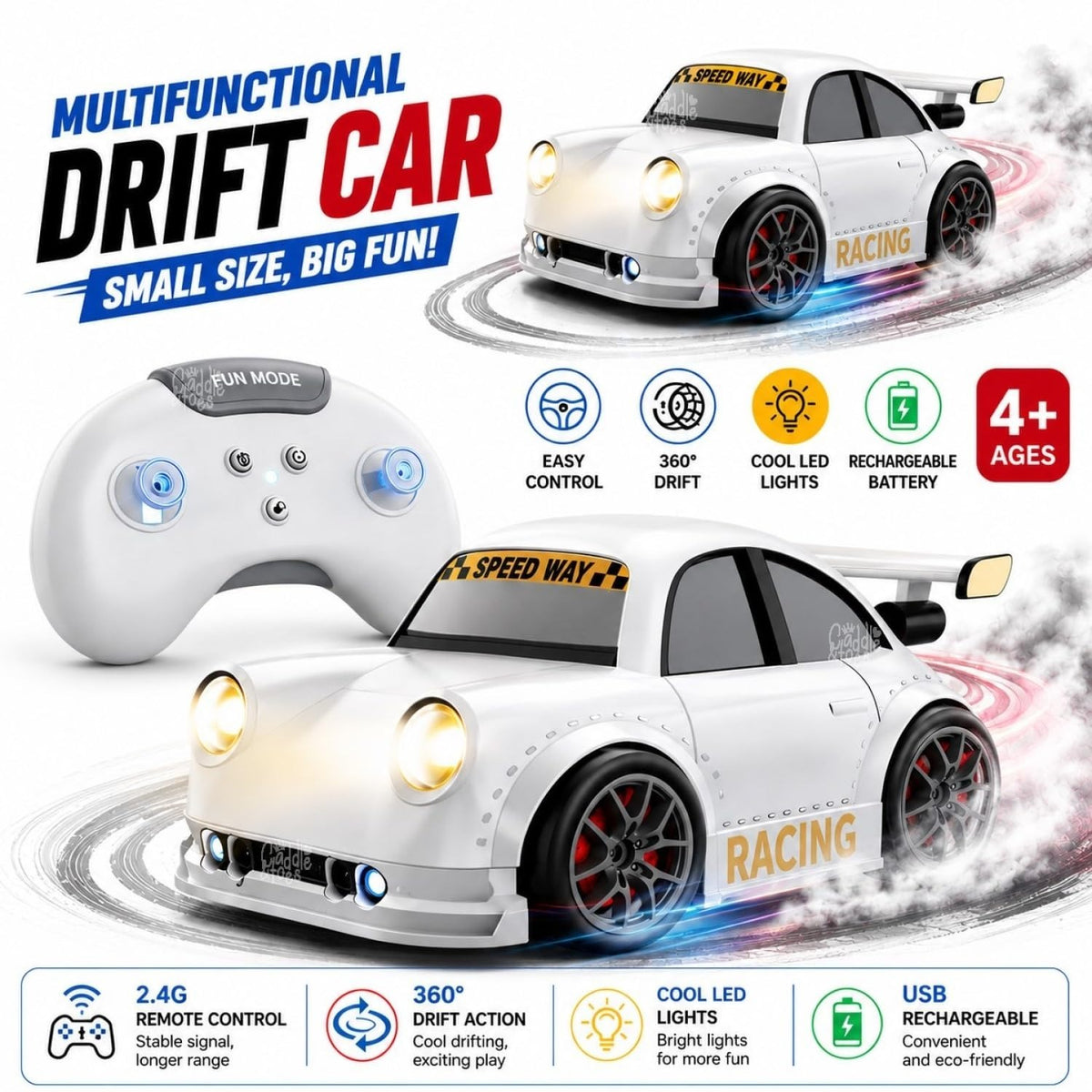 Remote Control Intelligent Sensor Drift Car for Kids