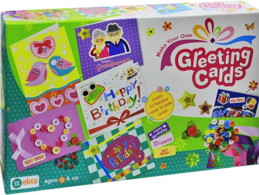 PecoToys Make Your Own Greeting Cards Kit | 12 DIY Cards | Art & Craft Activity for Kids Age 5+