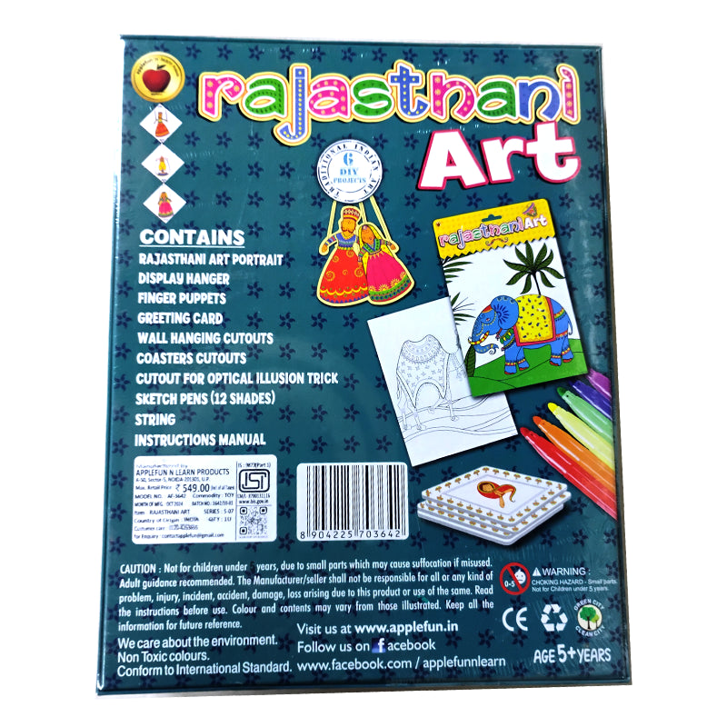 PecoToys Rajasthani Art Kit for Kids | 6 DIY Traditional Indian Art Projects | Creative Activity Kit Ages 5+