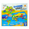PecoToys Explore World Puzzle | 75 Pieces + Flags & Capitals | World Map Geography Toy for Kids Age 5+