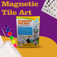 PecoToys Magnetic Tile Art Kit | Make 12 DIY Fridge Magnets | Painting & Craft Activity for Kids Age 5+