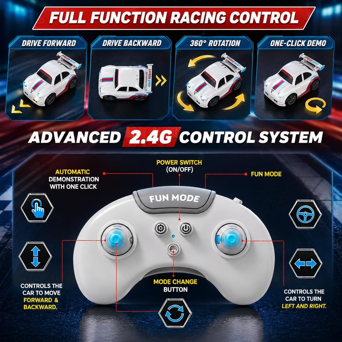 Remote Control Intelligent Sensor Drift Car for Kids