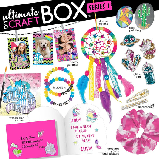 PecoToys Ultimate DIY Craft Box | 10 Unique Projects | No Mess Art & Craft Kit for Kids Age 3+