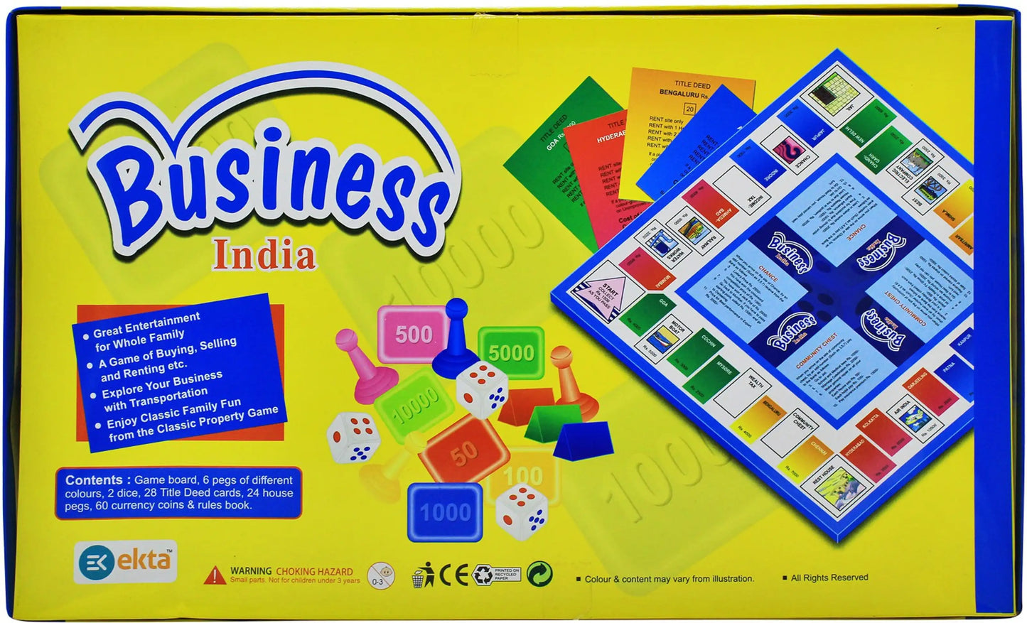 PecoToys Business India Board Game | Property Trading Game | Financial Literacy for Kids | 2-6 Players Ages 8+