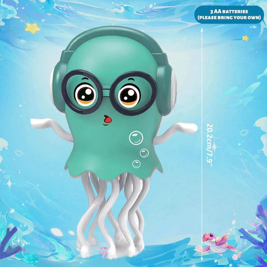 Dancing Jellyfish Toy for Kids with Music, LED Lights & 360° Bump-and-Go Action – Battery Operated Cartoon Jellyfish Robot Play Kitchen Accessories,(Dancing Jellyfish)