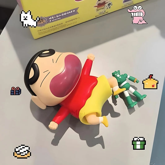 Action Figure Anime, Shain- Chaan Anime Crying, Sleeping Poseable Doll - Car Dashboard & Desk Decoration, Funny Collectible Toy for Fans and Adults (Safe for Ages 6+)