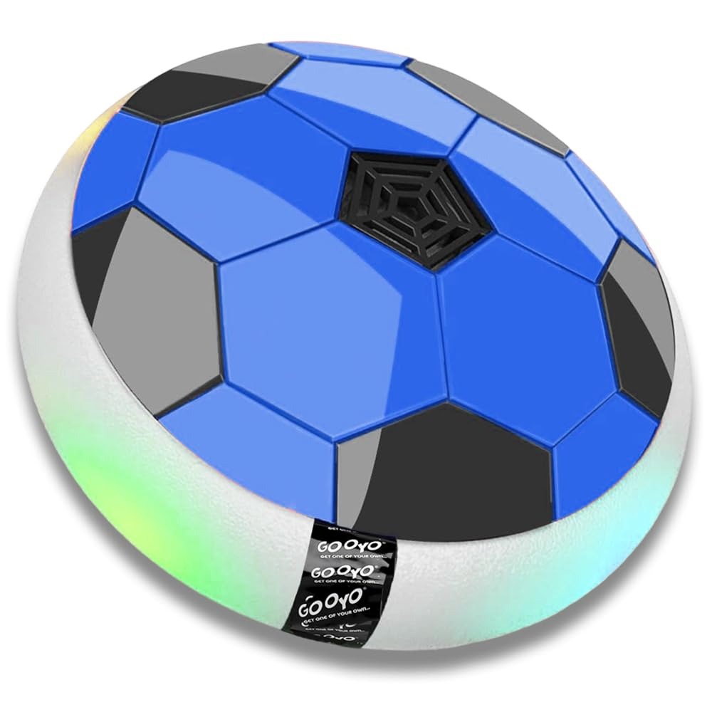 Gooyo GY-3231 Floating Hover Football with Colorful Flash Light Effect | Indoor Pro Air Football for Kids | Hover Soccer Ball | Engaging Indoor Game | White | 4xAA Battery (Not Included)