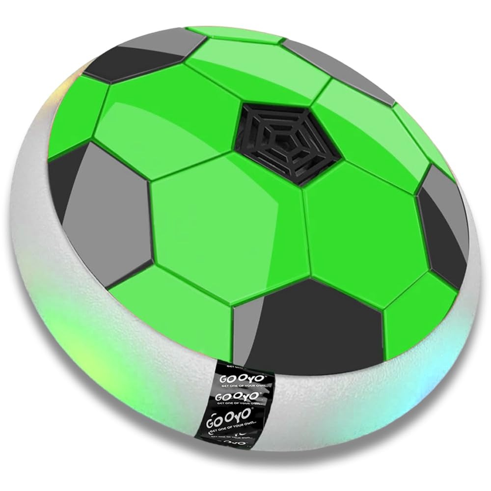 Gooyo GY-3231 Floating Hover Football with Colorful Flash Light Effect | Indoor Pro Air Football for Kids | Hover Soccer Ball | Engaging Indoor Game | White | 4xAA Battery (Not Included)