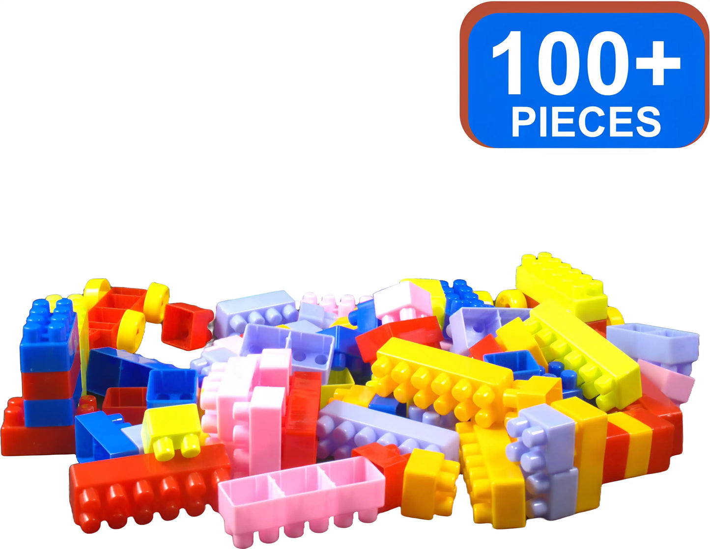 PecoToys Junior Builders Boxy Pack | 100+ Building Blocks | Construction Toy for Toddlers Age 3+